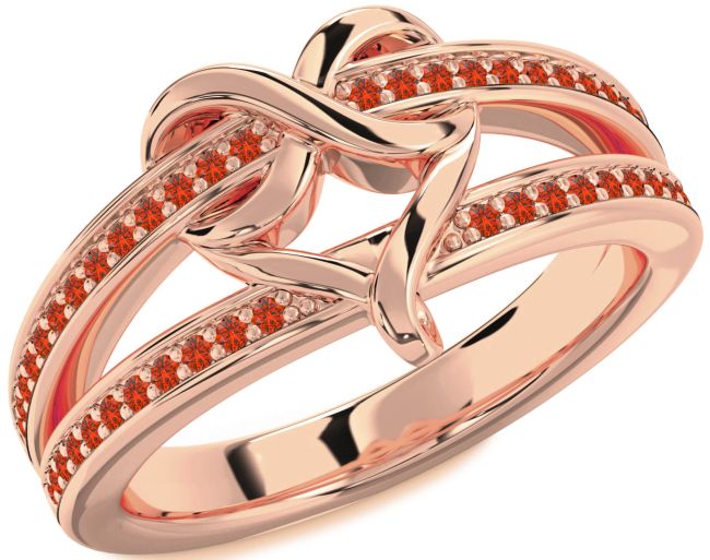 Fire Opal Rose Gold Infinity Heart Ring