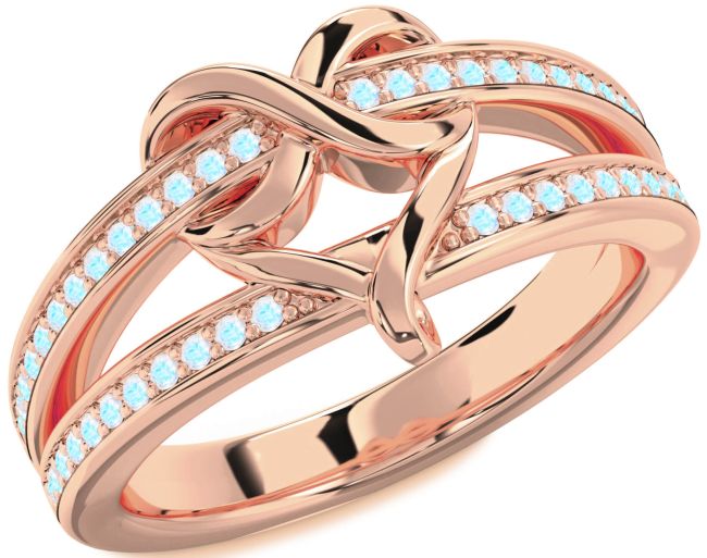 Moonstone Rose Gold Infinity Heart Ring