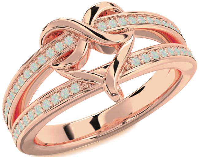 Opal Rose Gold Infinity Heart Ring