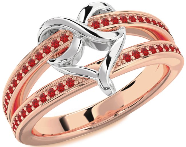 Ruby Rose Gold Silver Infinity Heart Ring
