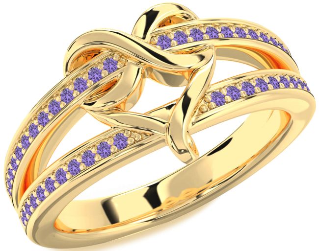 Alexandrite Gold Infinity Heart Ring