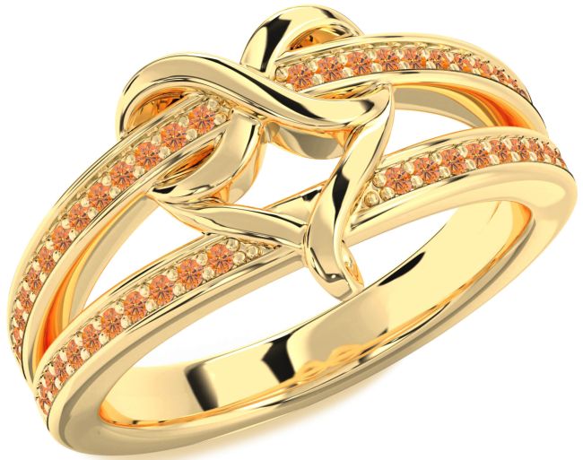 Citrine Gold Infinity Heart Ring