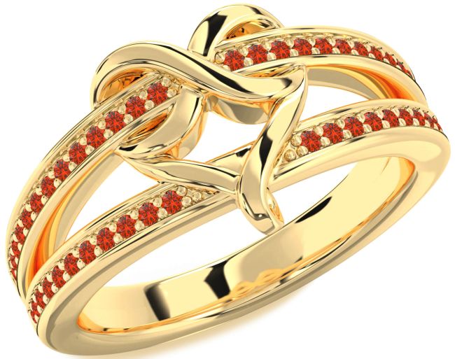 Fire Opal Gold Infinity Heart Ring