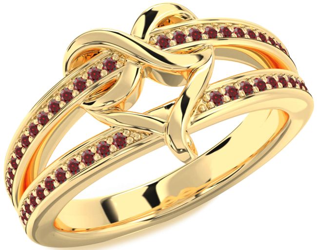 Garnet Gold Infinity Heart Ring