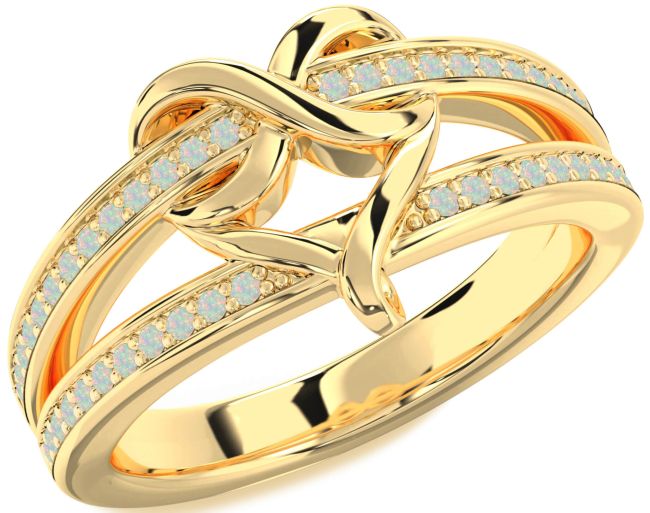 Opal Gold Infinity Heart Ring
