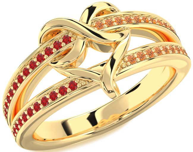 Diamond & Ruby Gold Infinity Heart Promise Ring