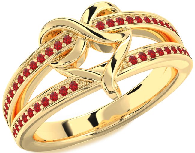 Ruby Gold Infinity Heart Ring