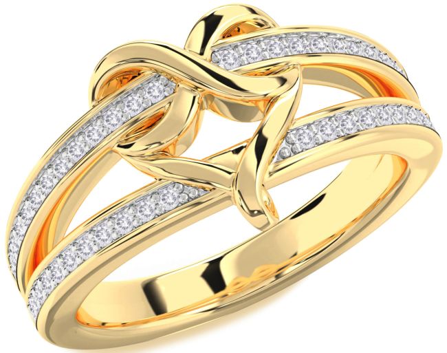 Salt & Pepper Diamond Gold Silver Infinity Heart Ring