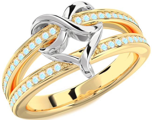 Moonstone Gold Silver Infinity Heart Ring