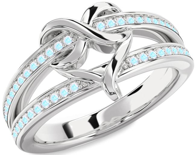Moonstone Silver Infinity Heart Ring