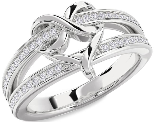 Salt & Pepper Diamond Platinum Infinity Heart Ring
