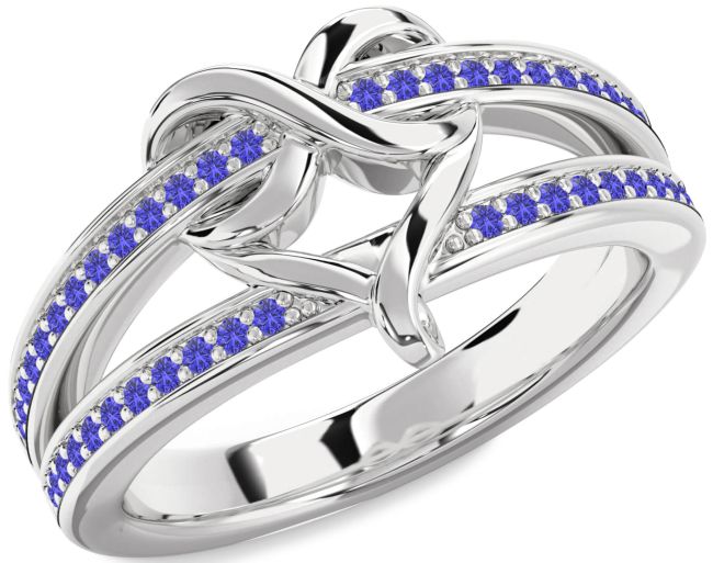 Tanzanite Silver Infinity Heart Ring