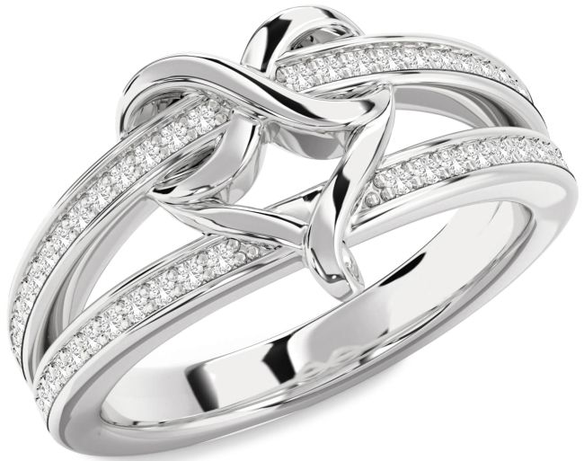 White Sapphire Silver Infinity Heart Ring