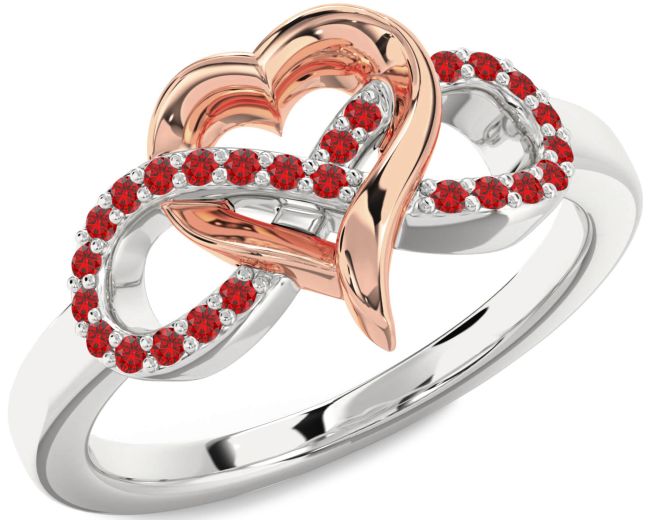 Ruby Rose Gold Silver Infinity Heart Ring