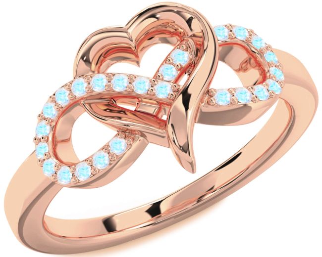 Moonstone Rose Gold Infinity Heart Ring