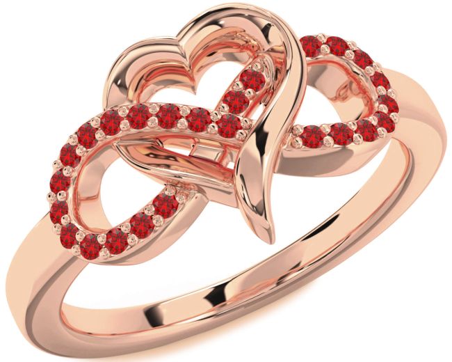 Ruby Rose Gold Silver Infinity Heart Ring