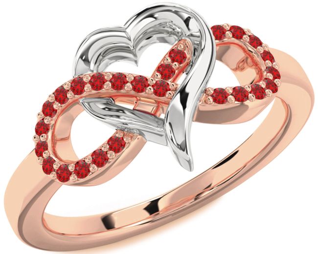 Ruby Rose Gold Silver Infinity Heart Ring