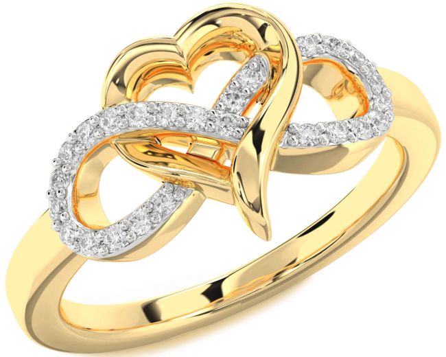Lab Diamond Gold Infinity Heart Ring