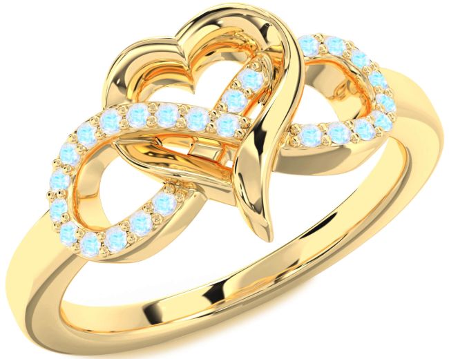 Moonstone Gold Infinity Heart Ring