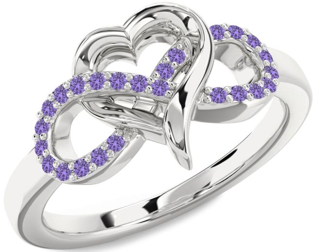 Alexandrite Silver Infinity Heart Ring