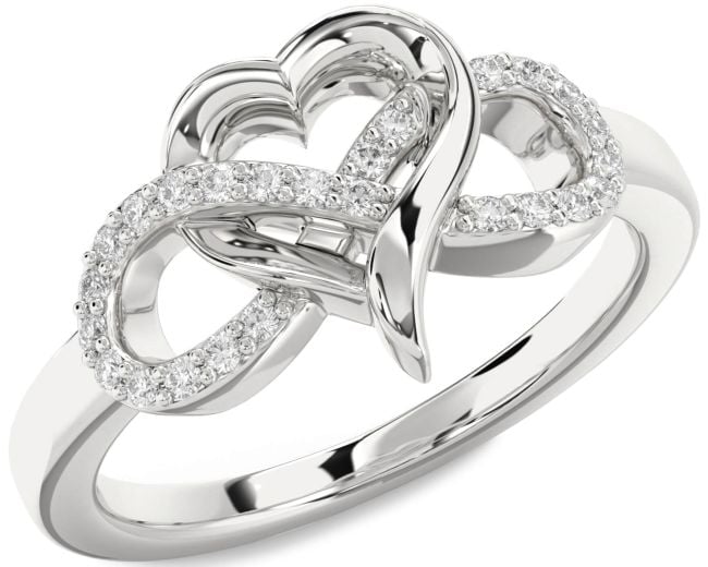 Lab Diamond Silver Infinity Heart Ring