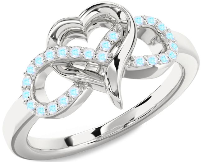 Moonstone Silver Infinity Heart Ring