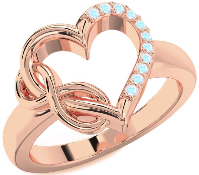 Moonstone Rose Gold Heart Infinity Ring