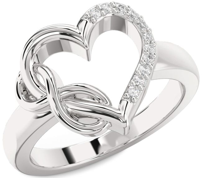 Lab Diamond Platinum Heart Infinity Ring