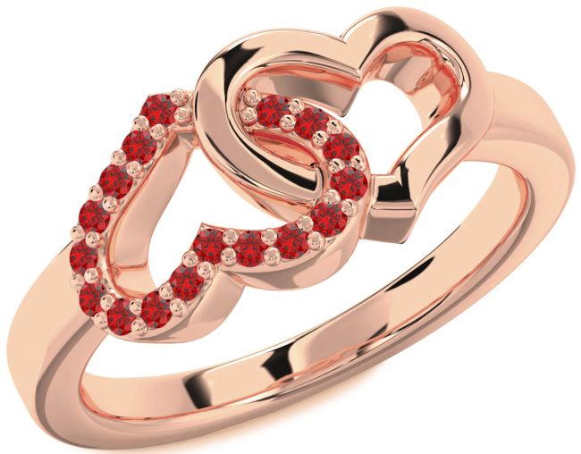 Ruby Rose Gold Heart Ring