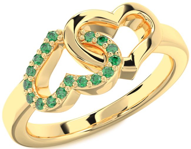 Emerald Gold Heart Ring