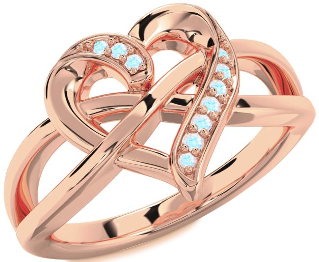 Moonstone Rose Gold Heart Infinity Ring
