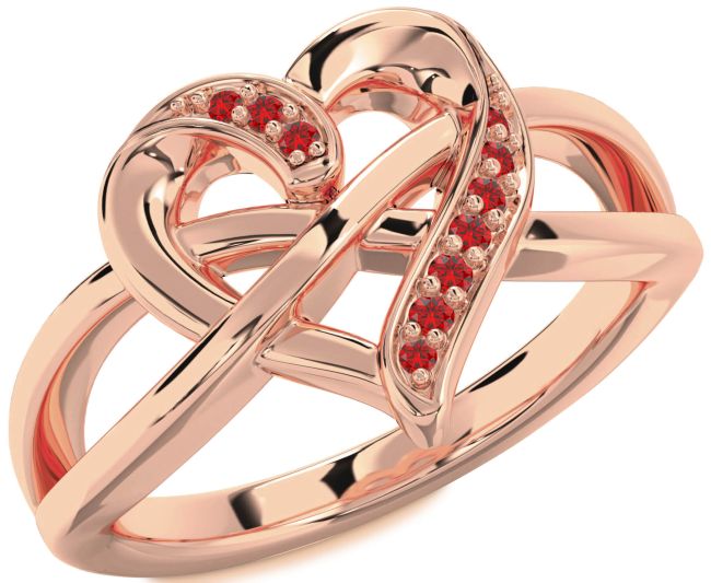 Ruby Rose Gold Heart Infinity Ring