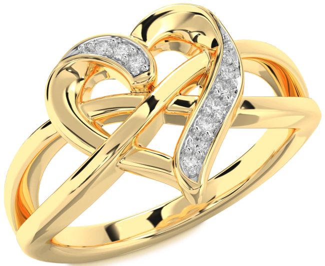 Lab Diamond Gold Heart Infinity Ring