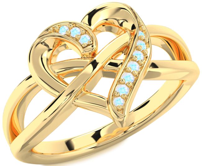 Moonstone Gold Heart Infinity Ring