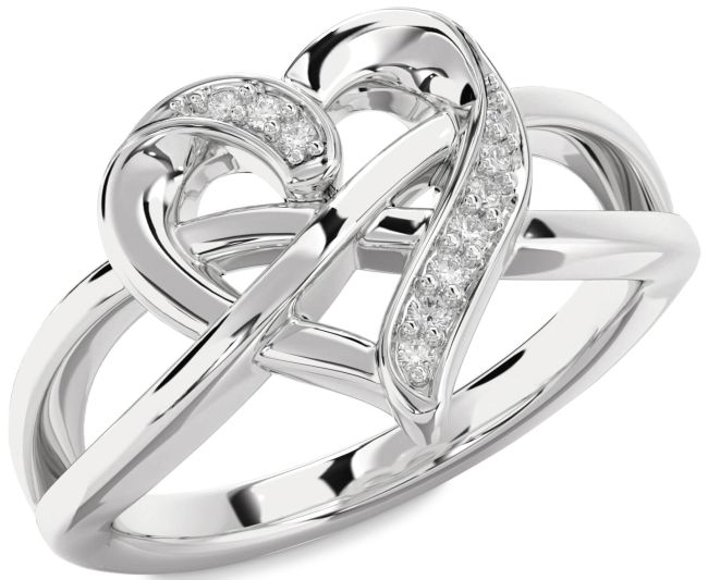 Lab Diamond Platinum Heart Infinity Ring