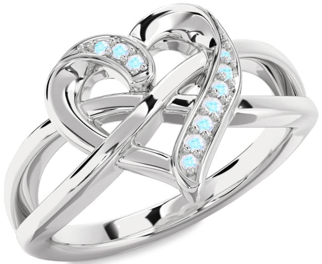 Moonstone Platinum Heart Infinity Ring
