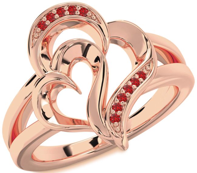 Ruby Rose Gold Heart Ring