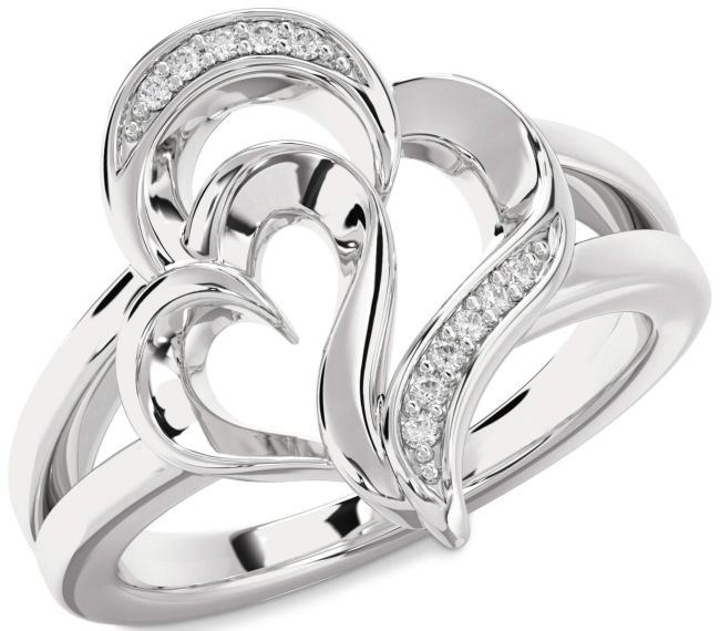 Diamond Platinum Heart Ring