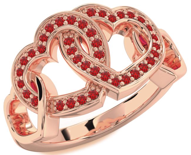 Ruby Rose Gold Heart Ring