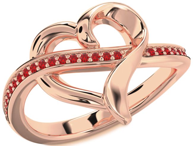 Ruby Rose Gold Heart Ring