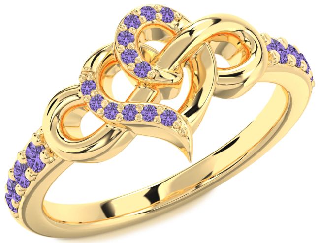 Alexandrite Gold Heart Infinity Ring