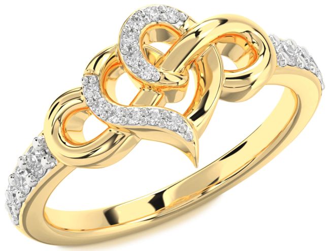 Lab Diamond Gold Heart Infinity Ring