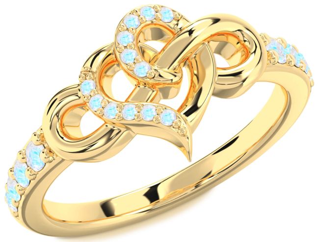 Moonstone Gold Heart Infinity Ring