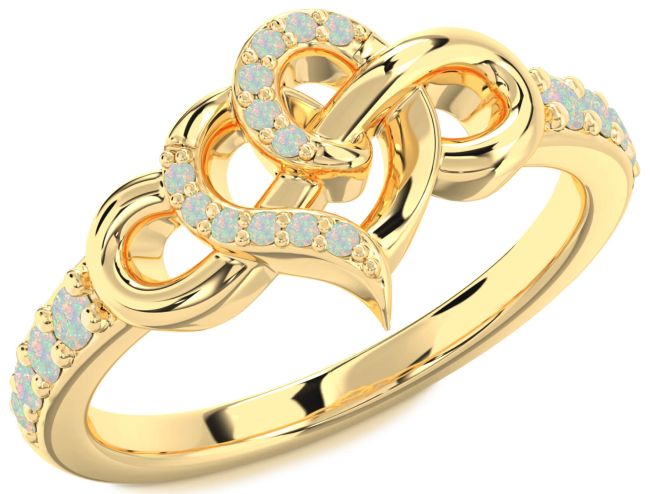 Opal Gold Heart Infinity Ring