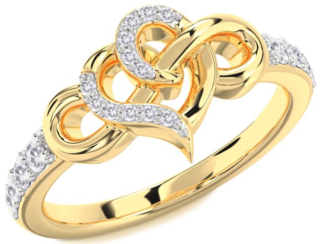 Salt & Pepper Diamond Gold Silver Heart Infinity Ring