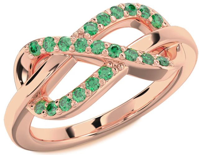 Emerald Rose Gold Infinity Ring