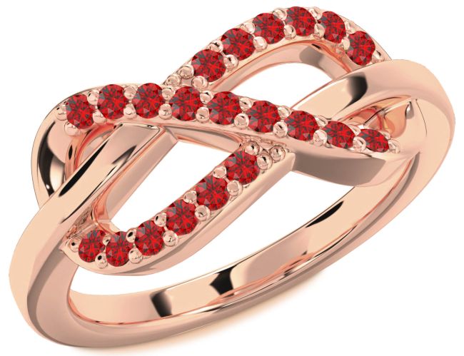 Ruby Rose Gold Silver Infinity Ring