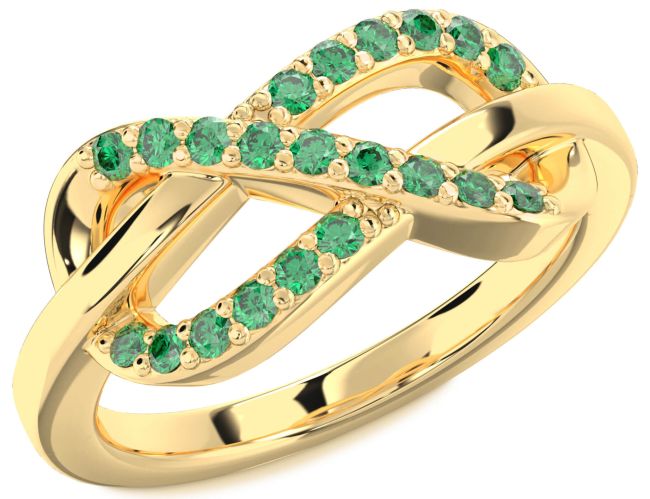 Emerald Gold Infinity Ring