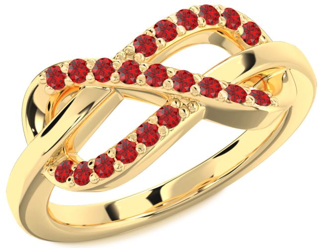 Ruby Gold Silver Infinity Ring