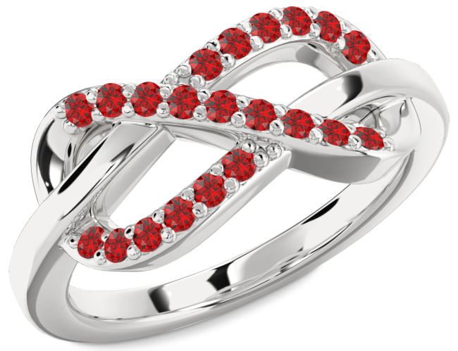Ruby Silver Infinity Ring